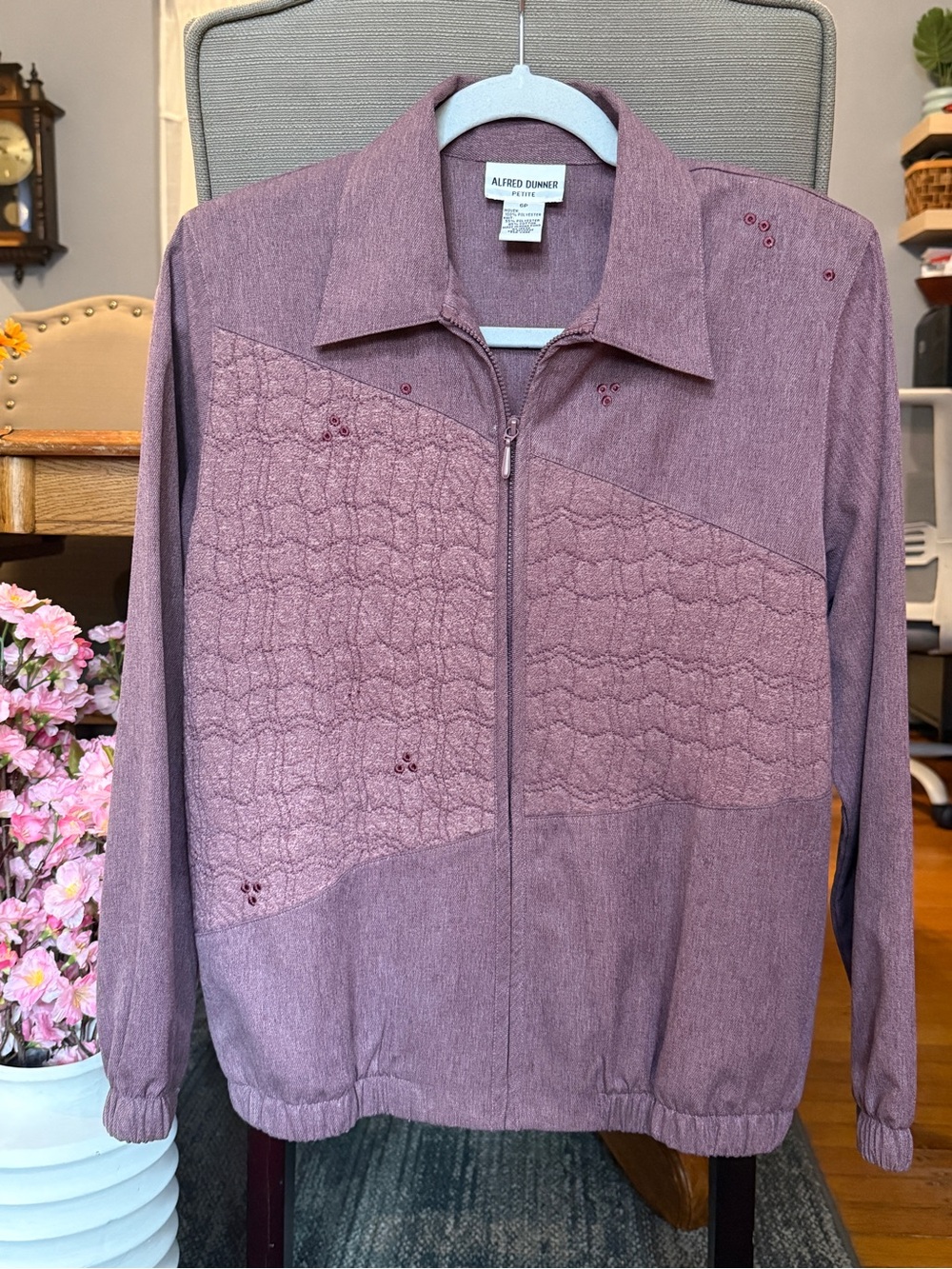 Vintage Alfred Dunner Mauve Zip-Front Jacket